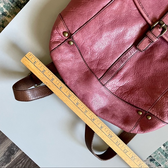 Cynthia Rowley Light Red Burgundy Leather Convertible Handbag Backpack Purse - Picture 3 of 11